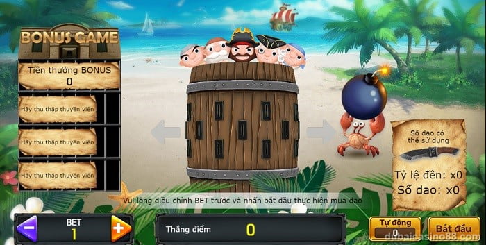 Bắt đầu trò chơi thùng hải tặc online