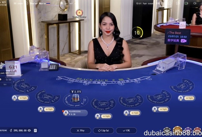 Bàn cược Blackjack tại Dubai Casino